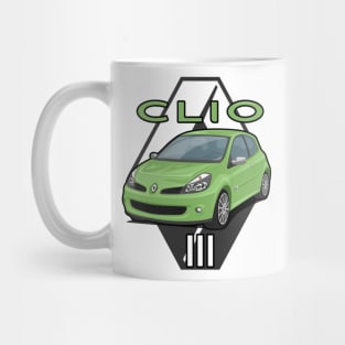 Clio III Car Lutecia hatchback 2005 light green Mug